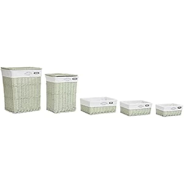 Korgset - DKD Home Decor - Polyester - Grön - 44x34x56 cm - Att montera själv