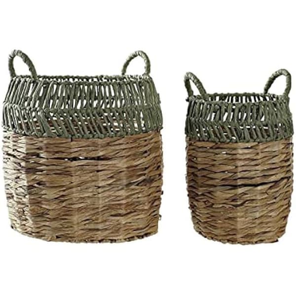 Korgset - DKD Home Decor - Standard - Rotting - Grön - 33x33x40 cm