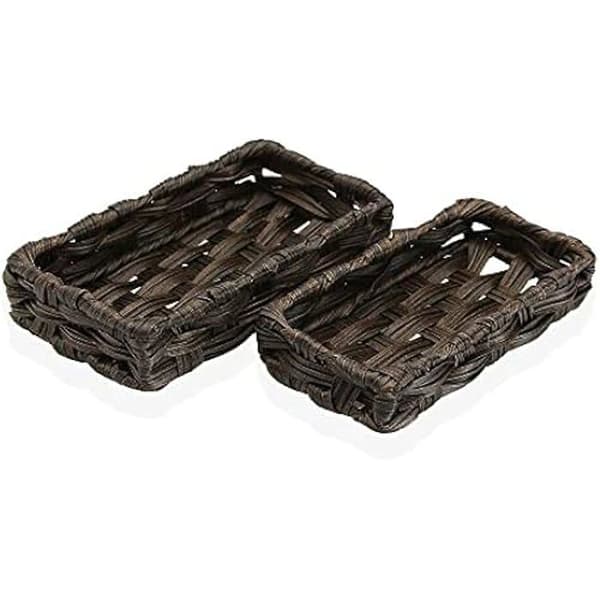 Korgset - VERSA - Mörkbrun - Polyeten - 11 x 4 x 20 cm - Set med 2 delar