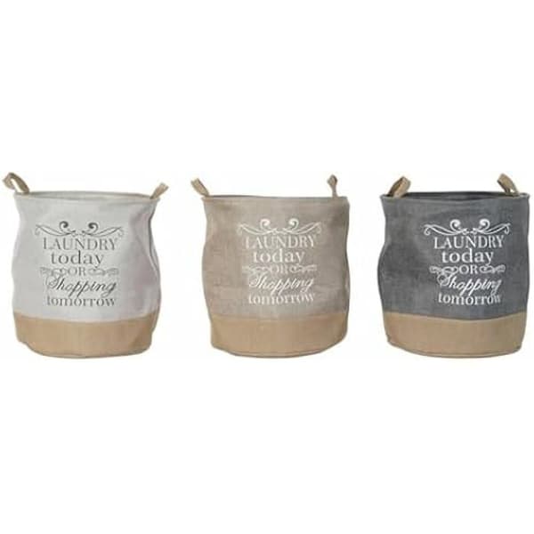 Förvaringskorg - HEMINREDNING - Set om 3 - Polyester - Flerfärgad - 39 x 39 x 41 cm