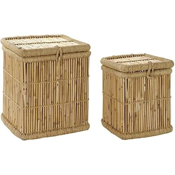 Förvaringskorg - ARTIKEL - Set om 2 - Naturligt bamburep - 46x46x55 cm - Enkel montering