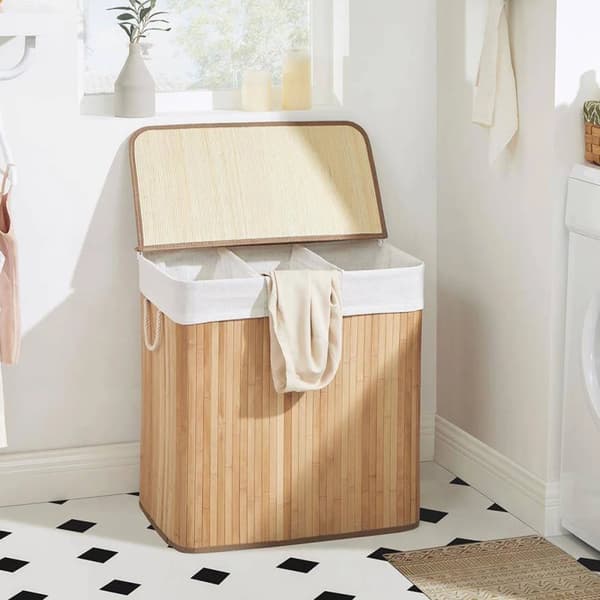 Bambuvarasto-kori, käsintehty monikäyttöisyys, ympäristöystävällinen materiaali, kevyt muotoilu