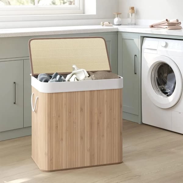 Bambuvarasto-kori, käsintehty monikäyttöisyys, ympäristöystävällinen materiaali, kevyt muotoilu