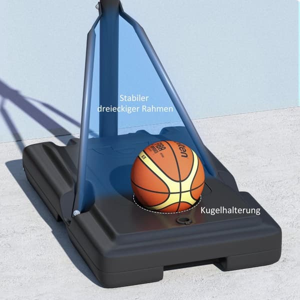 Rootz Basketball Stand - Hoop System - Justerbara höjder - Vårbelastad korg - 2,35-3,05 m korghöjd - 110x75 cm Bakpanel - Mobil design