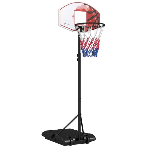 Rootz Fritstående justerbar basketballbøjle - bærbar bøjle - Bevægelig mål - Højde tilpasning - 72L x 45,5 timer cm bagplade