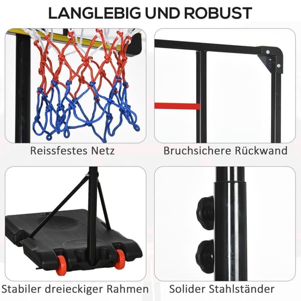 Rootz Outdoor Basketball Hoop - Kannettava vanne - Säädettävä jalusta - Parantaa koripallotaitoja - 71 cm x 46 cm: n takalevy