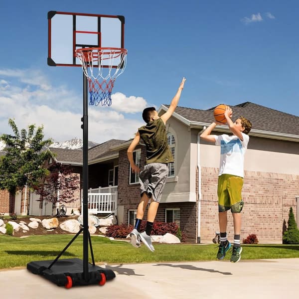 Rootz Outdoor Basketball Hoop - Kannettava vanne - Säädettävä jalusta - Parantaa koripallotaitoja - 71 cm x 46 cm: n takalevy