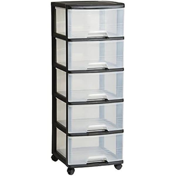 Hylla-korg - CURVER - Svart - 37 x 39 x 100 cm - Hållbar plast - Lätt att montera