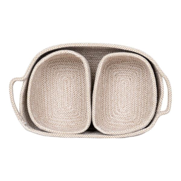 Rootz Sarja 3 puuvillakoria - Storage Solutions - Kodin järjestäjät - monipuolinen ja tyylikäs - 13x18x12cm & 23x33x13cm