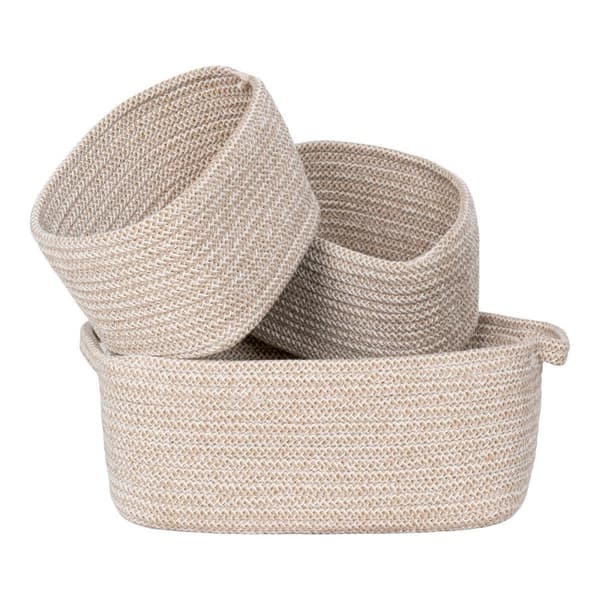 Rootz Sarja 3 puuvillakoria - Storage Solutions - Kodin järjestäjät - monipuolinen ja tyylikäs - 13x18x12cm & 23x33x13cm