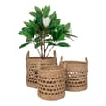Miniatyrbild 2 av 3: Rootz Seagrass Basket Set - Natural/Black - Woven Storage - Versatile Organization - Hållbar design - 36x36x30cm