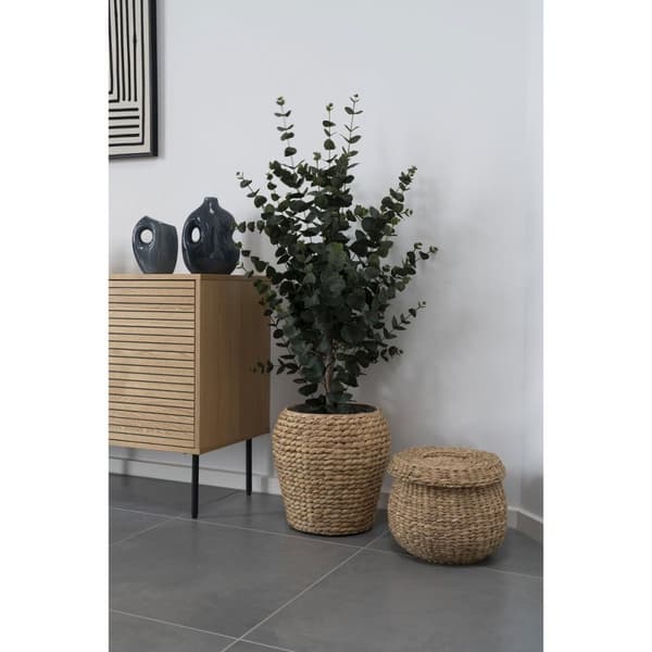 Rootz Denia Basket - Woven Basket - Storage Basket - Natural Elegance - Water Hyacinth - Ø34,5x34,5 cm