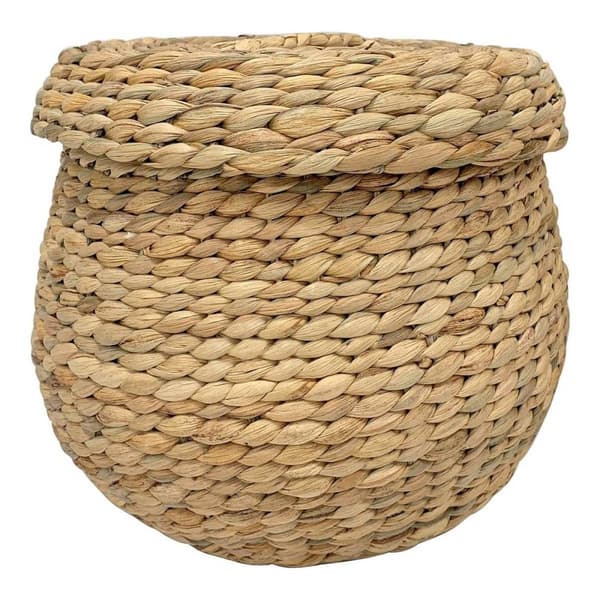Rootz Water Hyacinth Basket - Luonnollinen kori - Koristeellinen säilytys - Ympäristöystävällinen - Ø30cm x 26,5 cm