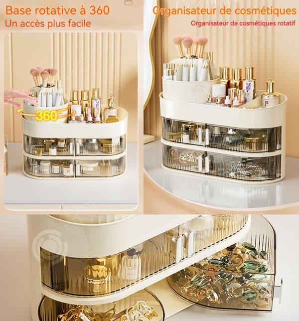 INN Makeup organizer 34,5x14,7x14,3cm skåpdörr korg korg skåp möbeltillbehör roterande pennhållare