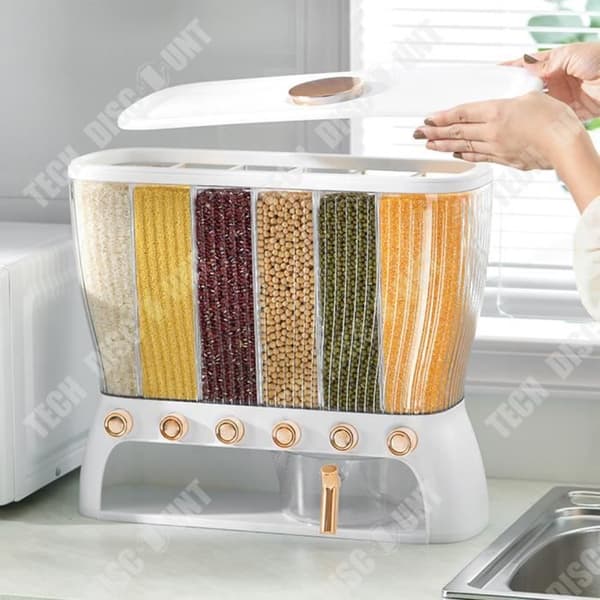 TD® fackförsedd risförvaringslåda Rice Grain Organizer Insekts- och fuktbeständig 10L+ kapacitet.