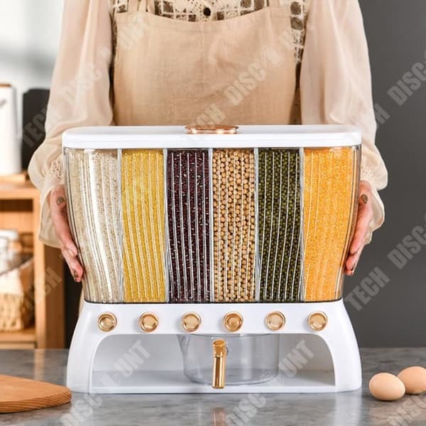 TD® fackförsedd risförvaringslåda Rice Grain Organizer Insekts- och fuktbeständig 10L+ kapacitet.