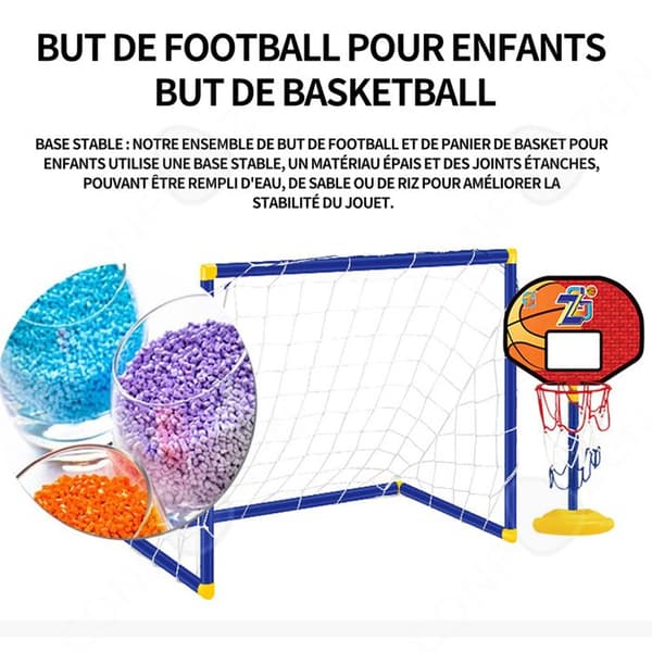 C fotbollsmål och basketställ 2 i 1 för barn inomhus och utomhus leksaksset 88 cm ABS mål 88x45,5x115,5 cm