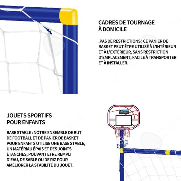 C fotbollsmål och basketställ 2 i 1 för barn inomhus och utomhus leksaksset 88 cm ABS mål 88x45,5x115,5 cm