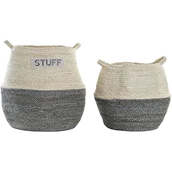 Korgset - DKD Home Decor - Standard - Naturgrå - Fiber - 40 x 40 x 38 cm