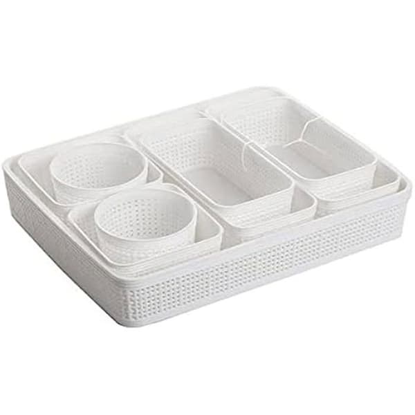 Set av korgar - DEM - Flerfärgad - 8 cm höjd - 30 cm djup - Lätt att montera