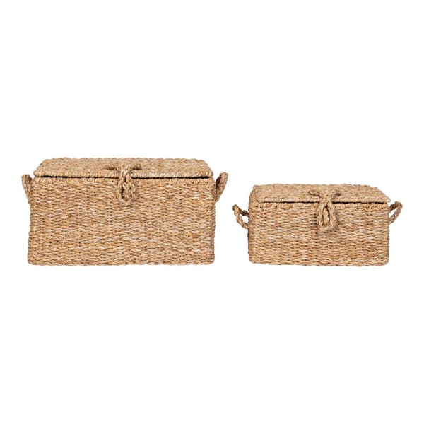 Kurv, Bogra Kurve, 22x30x15 cm/28x40x20 cm, Naturfarvet