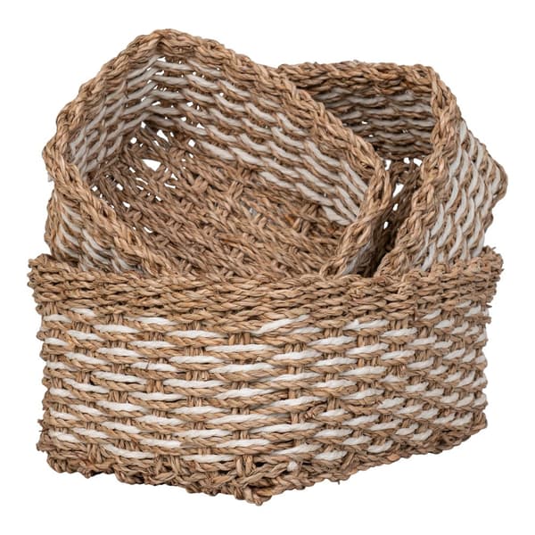 Kurv, Pala kurve, 17x12 cm/21x15 cm/25x17 cm, Naturlig Hvid