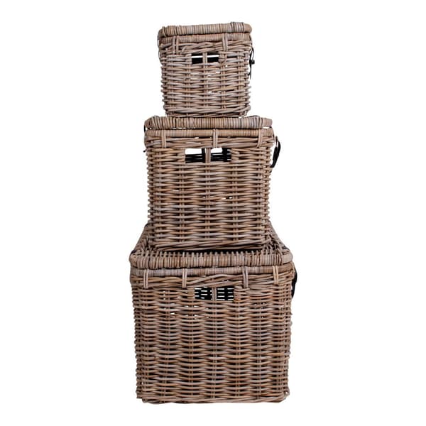 Kurv, Depok Opbevaringsskrin, 81x51 cm - 71x41 cm - 61x30 cm, Grå