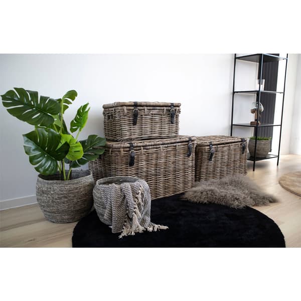 Kurv, Depok Opbevaringsskrin, 81x51 cm - 71x41 cm - 61x30 cm, Grå