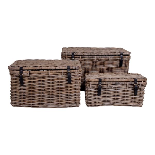 Kurv, Depok Opbevaringsskrin, 81x51 cm - 71x41 cm - 61x30 cm, Grå