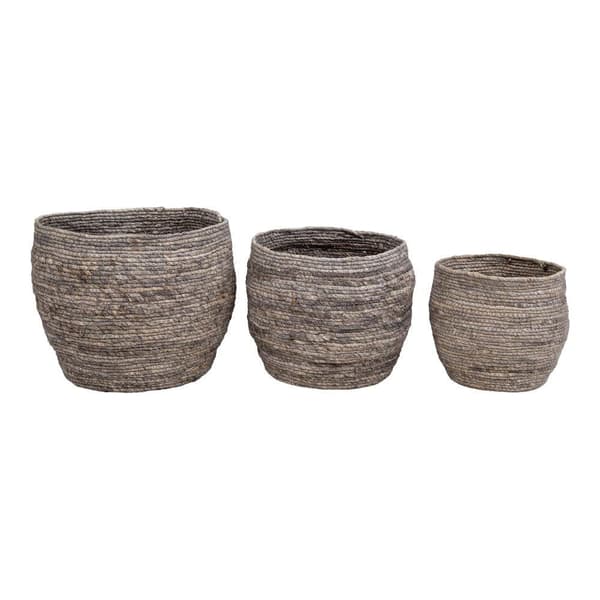 Korg, Tivoli Set om 3, 24x22 cm - 29x26 cm - 33x30 cm, Grå