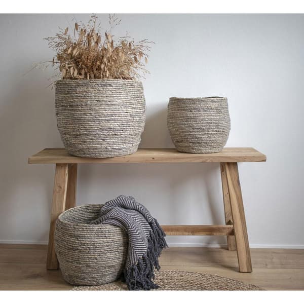 Korg, Tivoli Set om 3, 24x22 cm - 29x26 cm - 33x30 cm, Grå