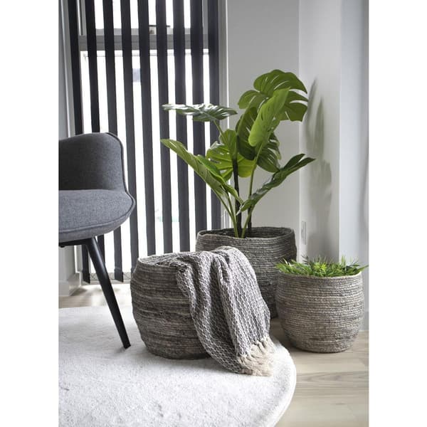 Korg, Tivoli Set om 3, 24x22 cm - 29x26 cm - 33x30 cm, Grå