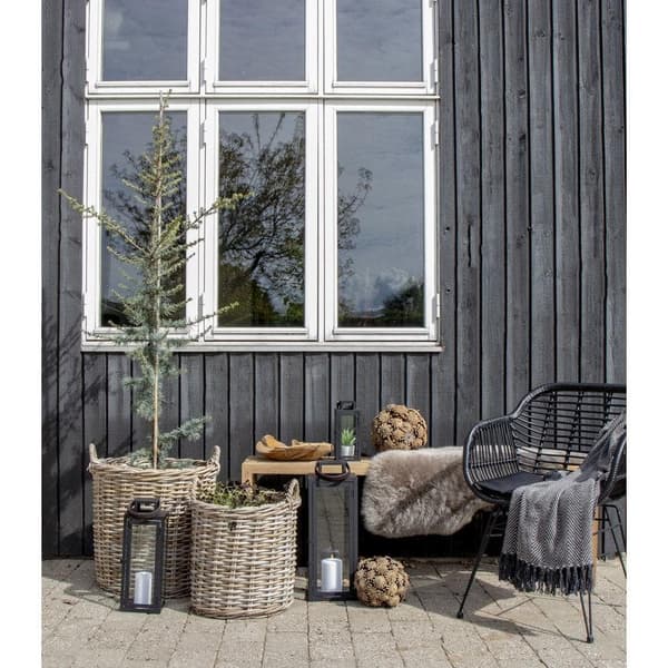 Kurv, Indo Kurve Kubu Rattan Sæt af 2, 40-50x48-58 cm, Naturfarvet