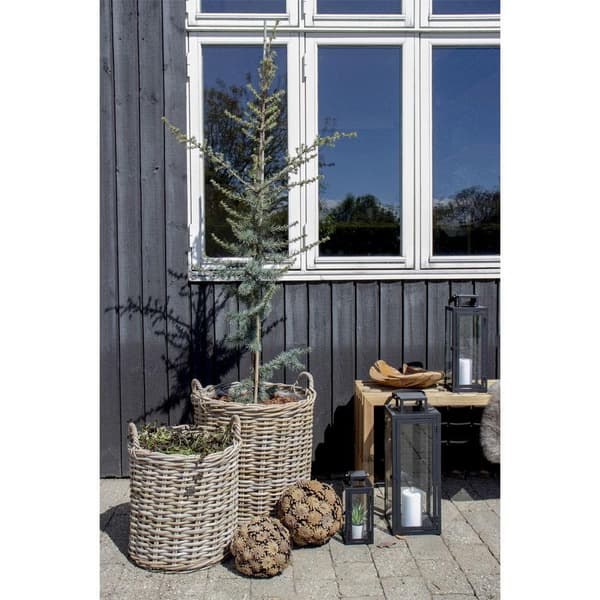 Kurv, Indo Kurve Kubu Rattan Sæt af 2, 40-50x48-58 cm, Naturfarvet