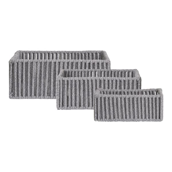 Korg, Arese Korgar Set om 3, 36x26 cm, Grå