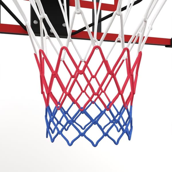 Væghængt basketballkurv med bred og mesh, stål, 113x61x73 cm, til udendørs og have