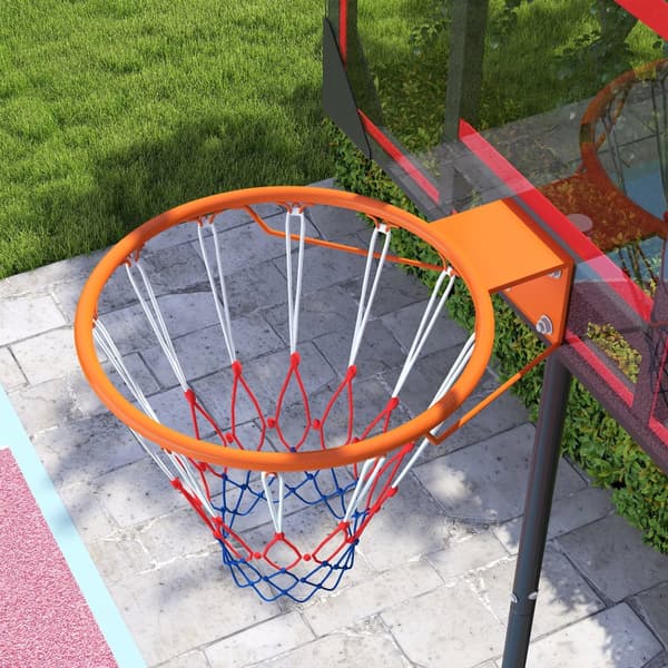 Højdejusterbar basketballkurv til børn, 210-260 cm, Mobil med Hjul, Rød