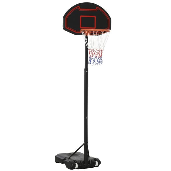 Højdejusterbar basketballkurv til børn 8-14 år, 195-250 cm, Mobil med hjul