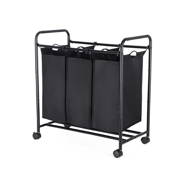 Vasketøjskurv 3 x 44 L Sort