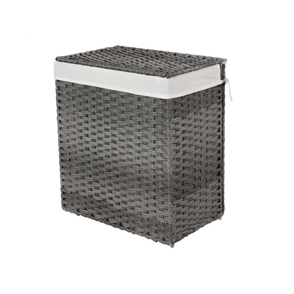Vasketøjskurv 110 L polyrattangrå