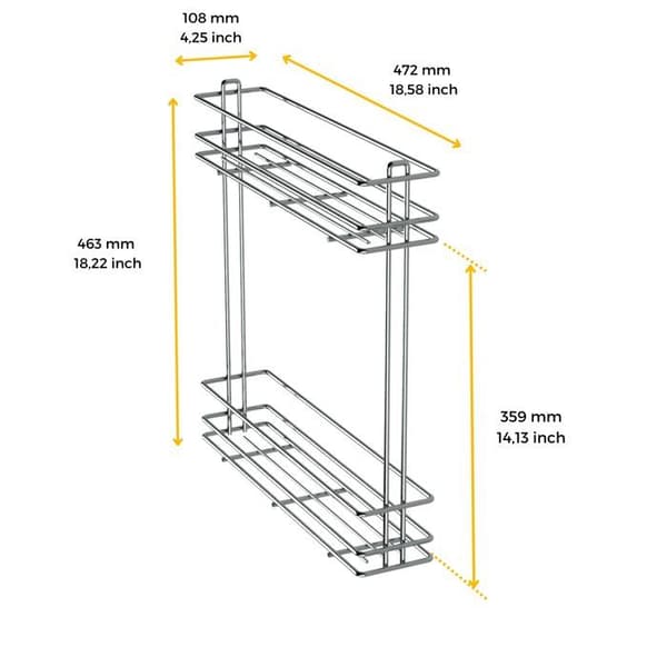 Skenkbara flaskställ - Emuca - 8380911 - Kromat stål - Kapacitet 15 kg - Lätt att installera