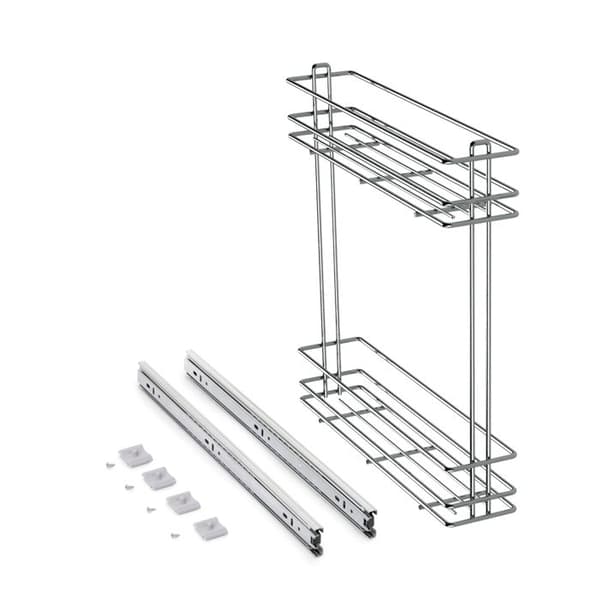 Skenkbara flaskställ - Emuca - 8380911 - Kromat stål - Kapacitet 15 kg - Lätt att installera