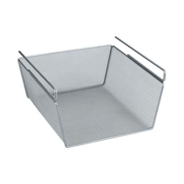 WENKO Hängande förvaringskorg M, Förvaringskorg för att hänga på hylla eller skåp, metall, 27x5x28x15 cm, silver
