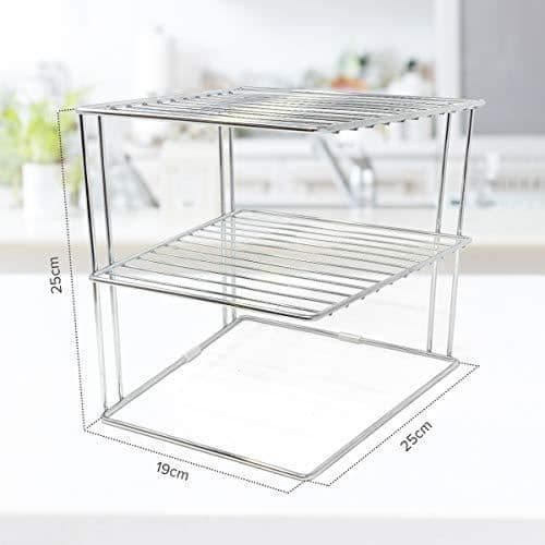 joeji's Kitchen Köksskåp Förvaring för Köksskåp Hylla | Porslinsförvaring och tallrikhållare 25 x 25 x 19 cm