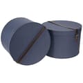 Miniatyrbild 1 av 4: Bigso box of sweden - 5482C3849LEA000 - Set med 2 runda förvaringslådor Blue Fiberboard 37,5 x 37,5 x 23,5 cm