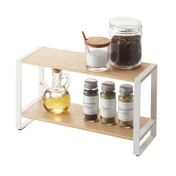 Yamazaki home - 7816 - Yamazaki Förvaringshylla för köksbänk | Stål + trä, en storlek, vit