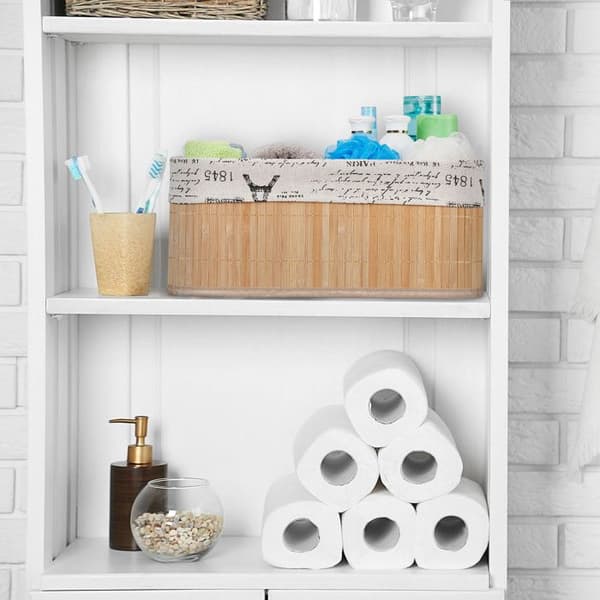 Förvaringskorg - 10034143 - Bambu - Beige - Vikbar - Franska mönster