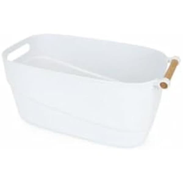 Multifunktionsbehållare - CONFORTIME - Vit - 27 x 14,5 x 12 cm - 12 enheter - Plast med trähandtag