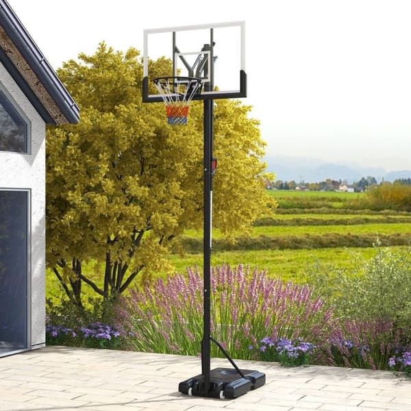 Justérbar Basketkorg, 295-365 cm, Svart