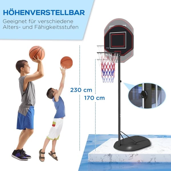 Justérbar Höjd Basketkorg, 83x2x60 cm, Svart